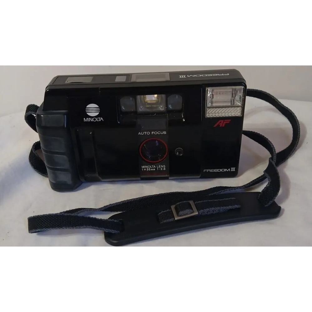 Minolta Freedom III AF 35mm Point Shoot Film Camera Auto Focus Parts Repair READ